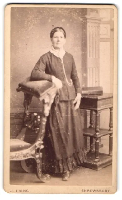 Photography J. Laing, Shrewsbury, Castle Street, Lady in Lace Collar Dress
