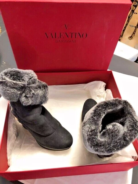 Bottines Fourrées À Talons Compensés Valentino