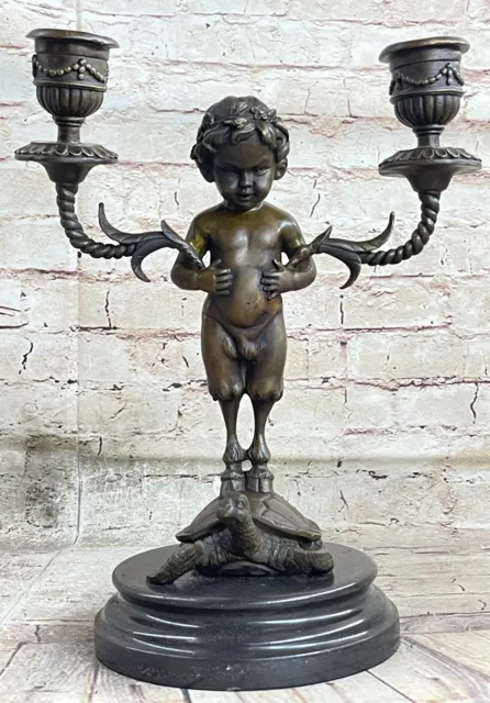 Handcrafted bronze sculpture SALE Holde Candle Artist Italian Vitaleh Aldo Rare