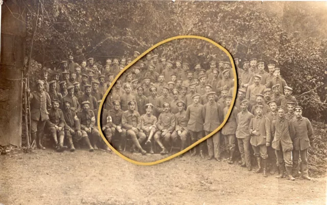 Kgl. Bayer. Res. IR Nr. 14, 1. Komp., Gruppenfoto mit Kameraden, Feldpost 1917