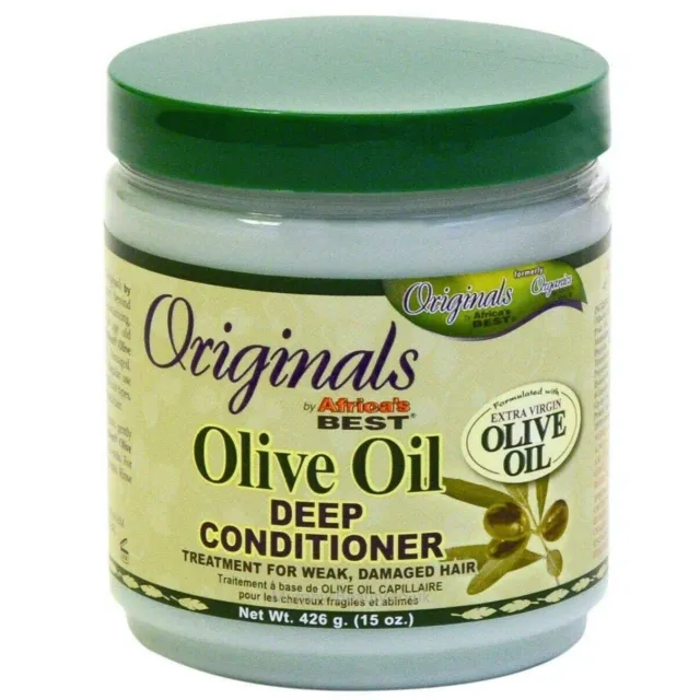 Africas Best Conditioner Originals Olive Oil Deep 15 Ounce Jar (443ml)