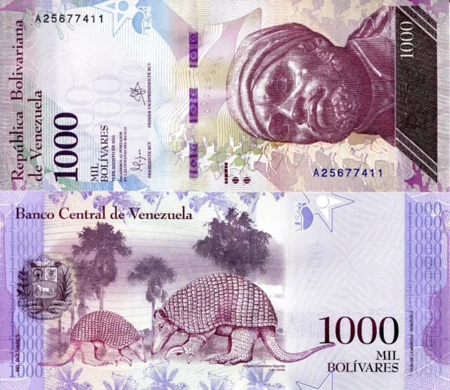VENEZUELA 1,000 Bolivares Banknote World Paper Money UNC Currency Pick p95 2016