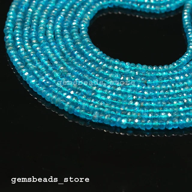 Fluo Apatite Véritable A+ Qualité Gemme 3-4MM Rondelle Perles Facettées 13 "