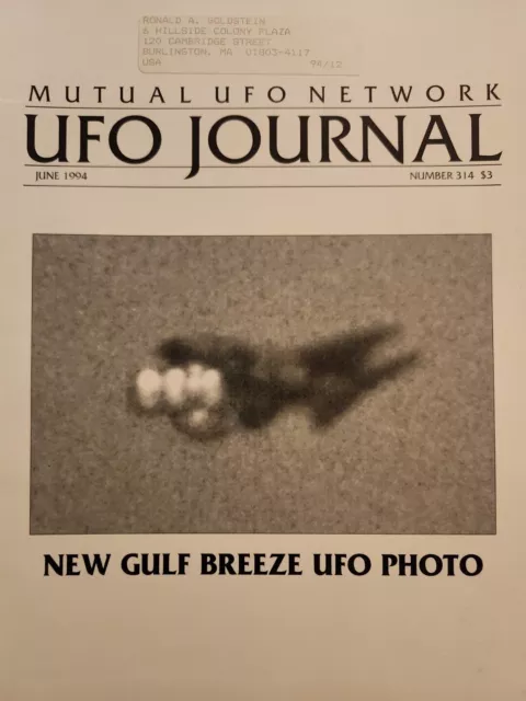 UFO Journal Mutual UFO Network MUFON Magazine #314 June 1994 Gulf Breeze Photo