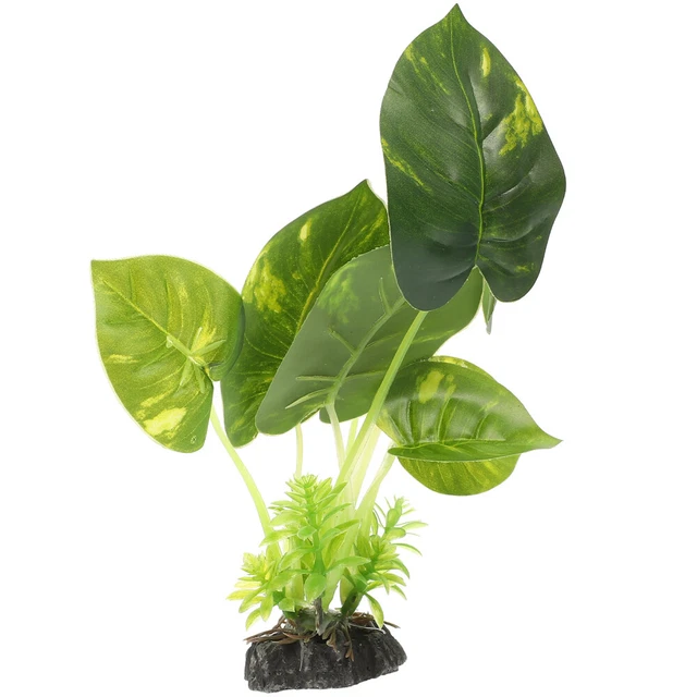 11 Piante Finte Per Acquario - Decorazioni Plastiche Con Base Ceramica Multicolore - Foto 5