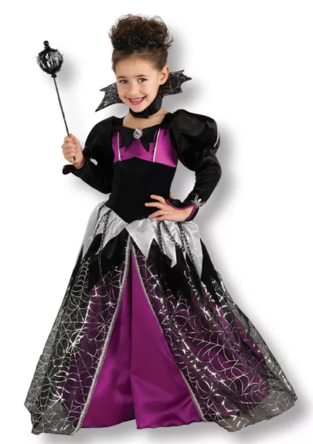 Costume Carnevale Bambina Da Regina Delle Tenebre Vestito Abito Di Halloween