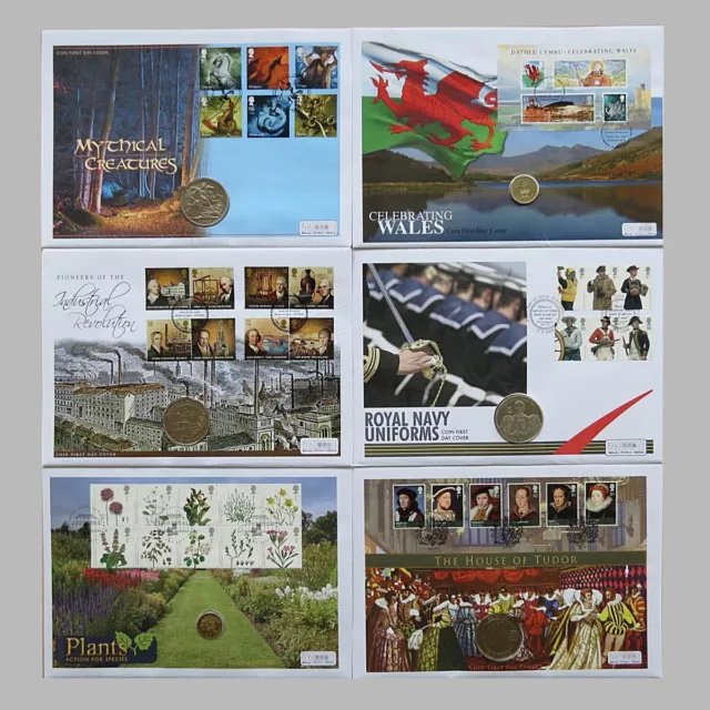 2009 £1 £5 5 Shilling Crown Coin Covers -UK First Day Covers by Westminster