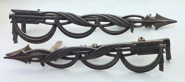 Vintage 1930'S Art Deco 16" Cast Metal Swing Arm Curtain Drapery Rods Metalware