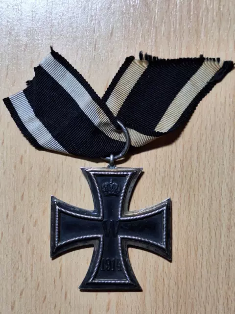 Orig. German Iron Cross 2nd Class EK2 WW1  + ribbon, marker KO GREAT !