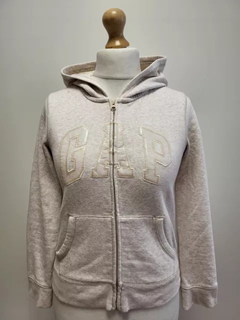 Felpa Con Cappuccio Sportiva A421 Ragazza Paillettes Gap Crema Cerniera Maniche Lunghe Età 14-16
