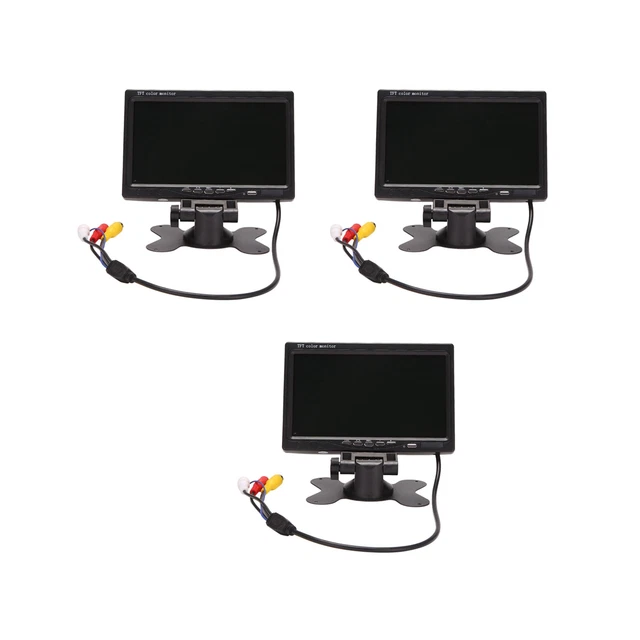 3x 12V-24V 7 pollici TFT LCD a colori per auto TVCC retrovisore retrovisore V9D4