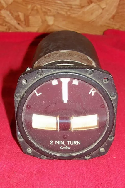 Vintage Cessna Aircraft Indicator Electric Turn and Bank PN S-1413N1 Old 2800N2
