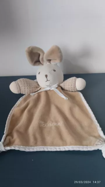 doudou lapin beige -marron Takinou