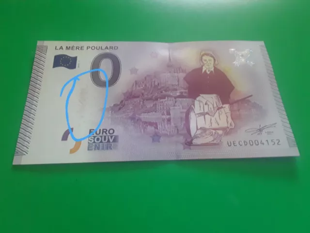 Zero 0 Euro billet  souvenir UECD 2015   Mère Poulard petite variété