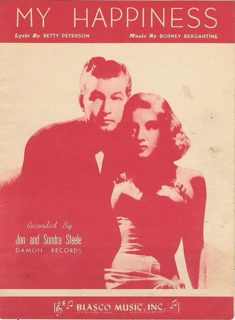MY HAPPINESS, JON and Sondra Steele cover, 1948, vintage sheet music $6
