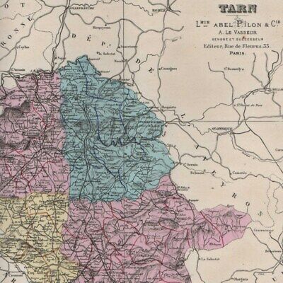 Le Jura vers 1870 France Département Géographie Carte ancienne 