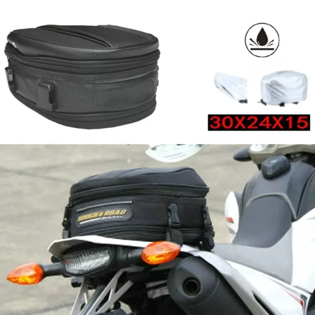 Motorcycle Tail Bag Waterproof Bag Motorbike Saddle Bag Expandable Backpack