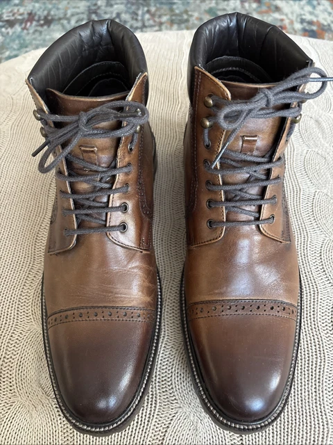 JOHNSTON & MURPHY Domani Boots Mens Sz 9M Brown Cap Toe  display picture 1