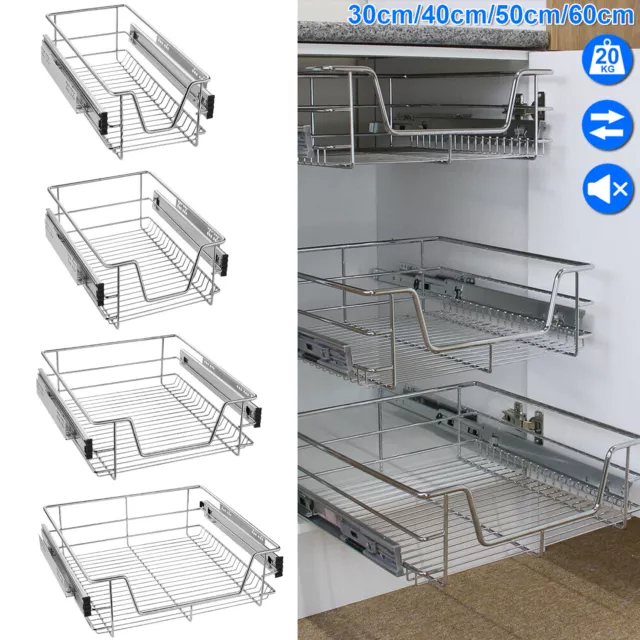 Teleskop Schublade Küchenschublade Korbauszug für 30 - 60 cm Schrankauszug Regal