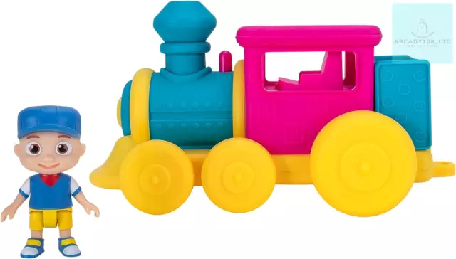 CoComelon Musical Train with Sounds & Conductor JJ, Fits 4 Figures, Kids Play Ve