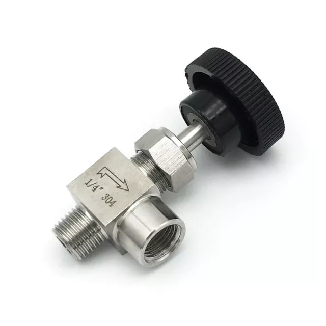 1/8" 1/4" 3/8" 1/2" BSP NPT Male To Female Elbow Needle Valve Crane 304Stainless