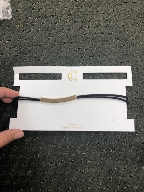 Charming Charlie Black and Gold Choker Necklace