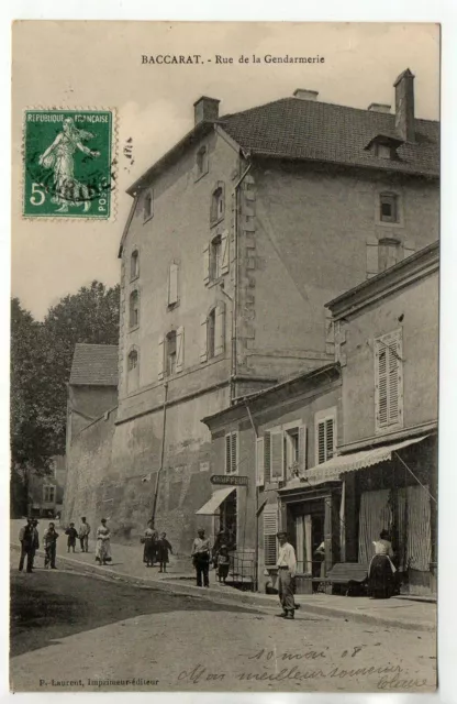 BACCARAT - Meurthe et Moselle - CPA 54 - Coiffeur rue de la Gendarmerie