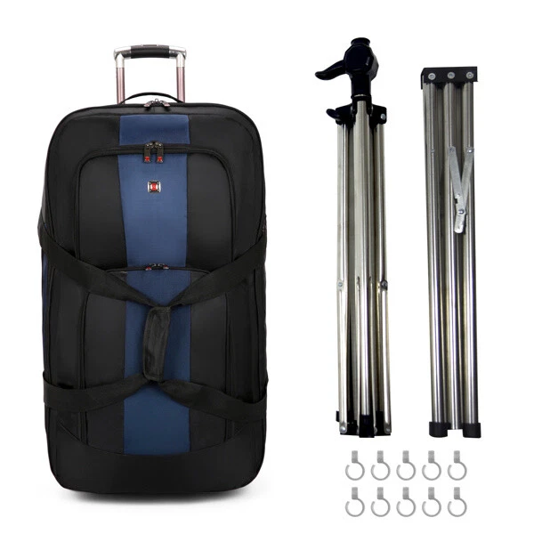 Expandable Garment Duffel Bag for Dancer Waterproof Duffle with Wheel Blue