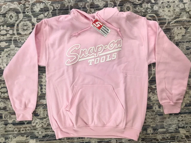 Snap On Tools Light Pink Pullover Hoodie Sweatshirt women’s size Medium New