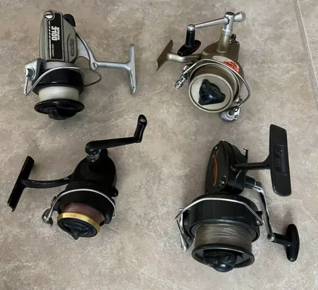 LOT OF VINTAGE Open Face Fishing Reels Olympic Compac Abercrombie