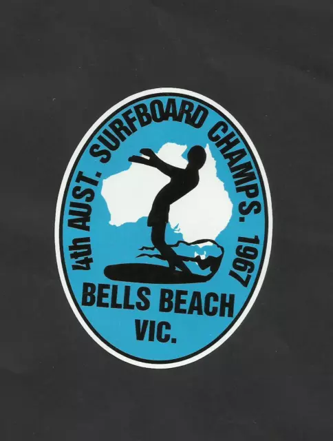 1967 AUSTRALIAN SURFBOARD TITLE BELLS BEACH Sticker Decal Longboard Skateboard