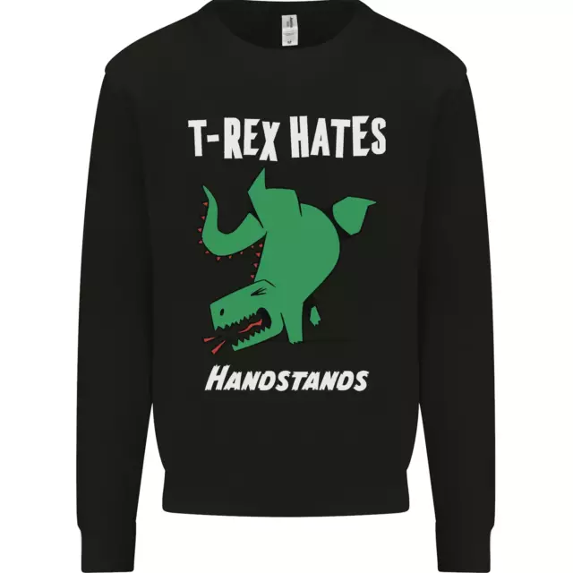 Felpa Maglione T-Rex Hates Handstand Ginosaur Ginosauro Uomo