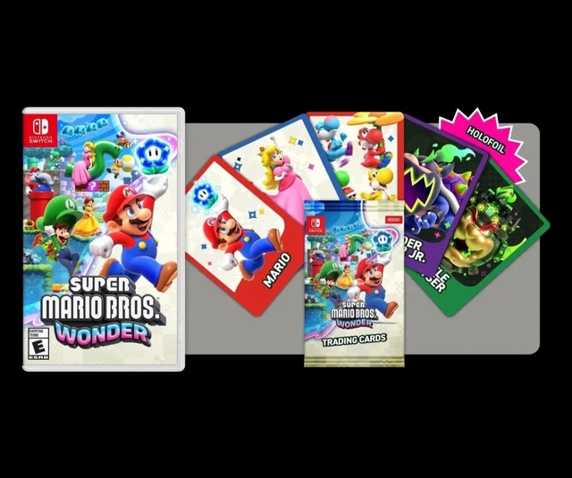 SUPER MARIO BROS. Wonder + Exclusive Trading Card Pack Nintendo Switch