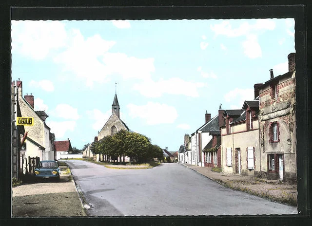 CPA Saint-Pellerin, La Grande Rue et l´Eglise