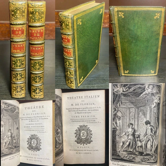 Théâtre de M. de FLORIAN. 1784 Didot. 1ère éd. Illustré. Belle Reliure maroquin