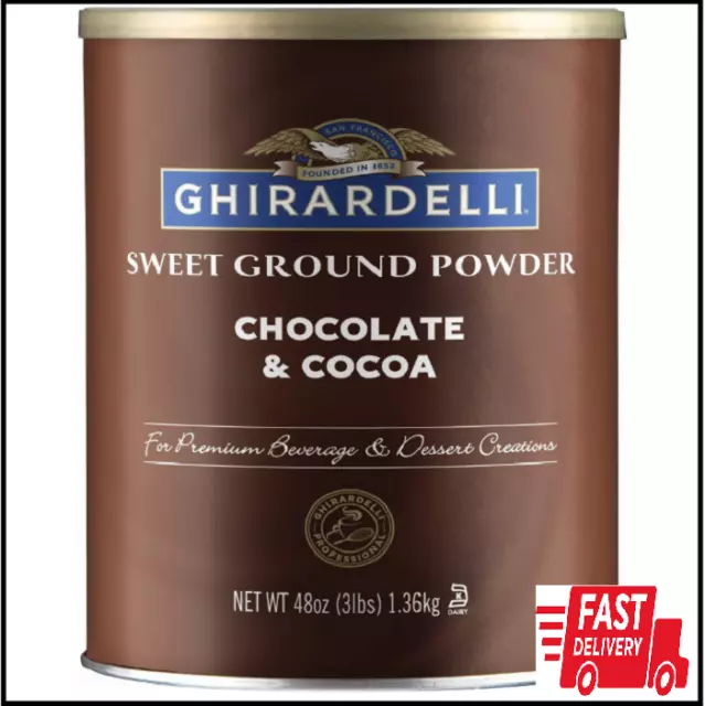 Ghirardelli Premium Sweet Ground Chocolate and Cocoa For Baking & Desserts, 3lb