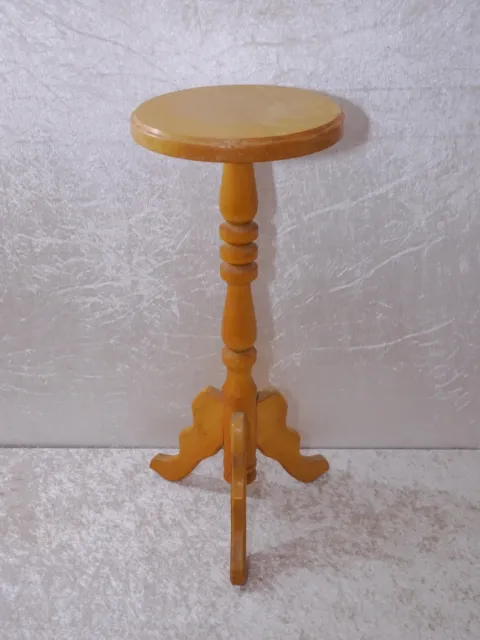 Wood Pedestal Podium Flower Stool - Vintage - Handgefertigt - Light Brown - 67