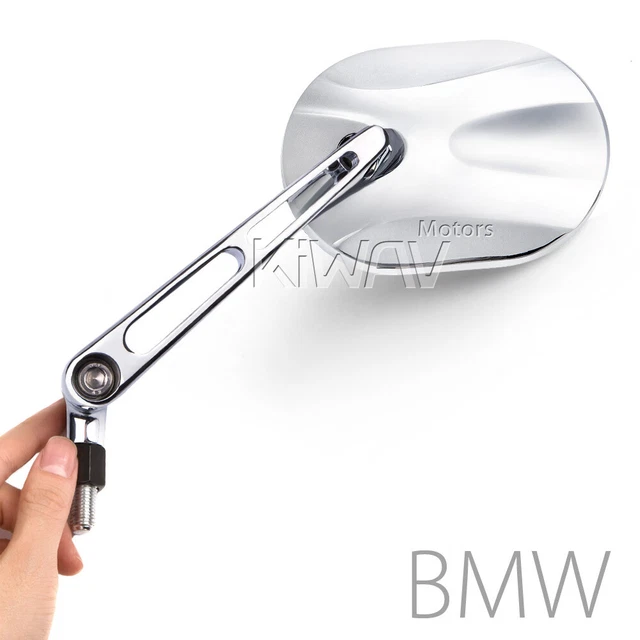 rétroviseurs  chromé carré CNC aluminum 10mm 1.5pitch pour BMW R1200R R12R R12S