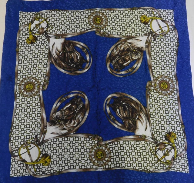 Foulard Vintage Femme 100% Soie Tino Cosma, 86x88 Cm, Multicolore, Années 80
