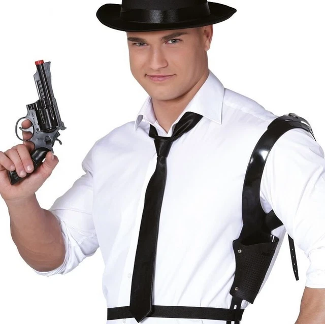 SHOULDER HOLSTER & Gun Set Gangster Cop FBI Fancy Dress Toy Accessory
