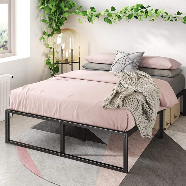 DOUBLE BED FRAME with Underbed Storage Metal Platform Bed frame £68
