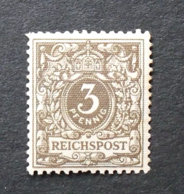 1889MiNr 45 PY Krone/Adler 3 Pf braun Probedruck wabenförmige Einprägung ungebr.