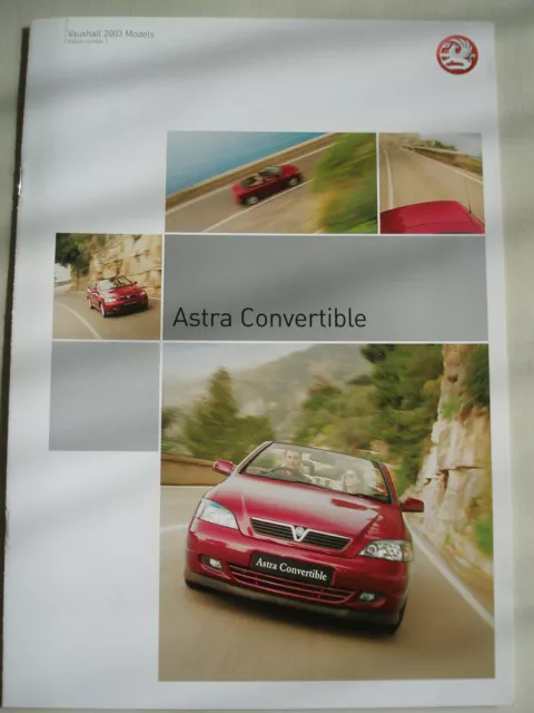 Vauxhall Astra Convertible range brochure 2003 Ed 1