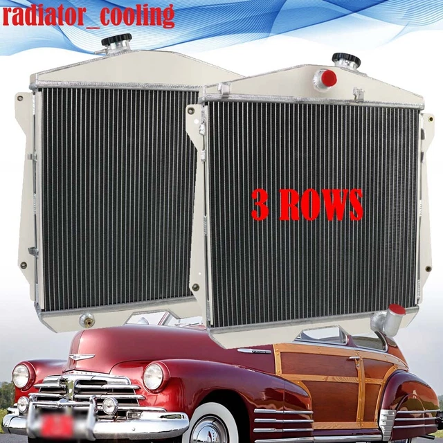 3-Row Aluminum Radiator For 1943-48 Chevy Fleetline Fleetmaster Stylemaster L6