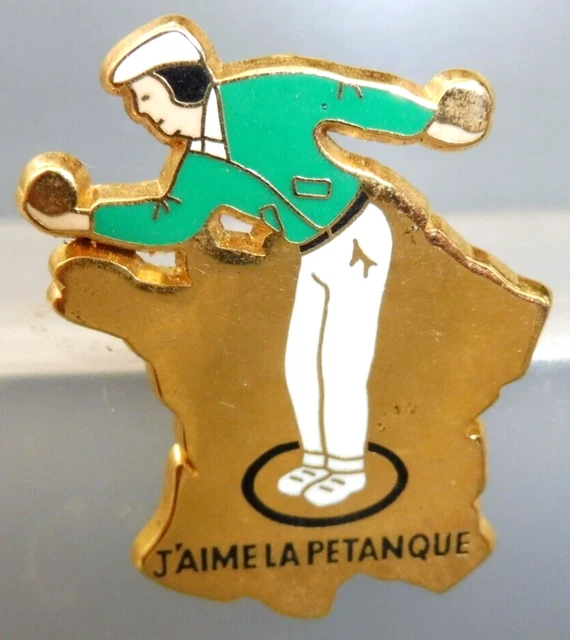 Épinglette Ancienne Joueur De Pétanque - Pin's Vintage Fabriqué En France - Collection