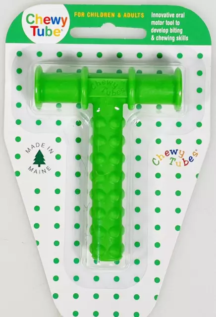 Chewy Tube Oral Motor Tool for Biting/Chewing/Sensory/Jaw Rehab - Green, Knobby