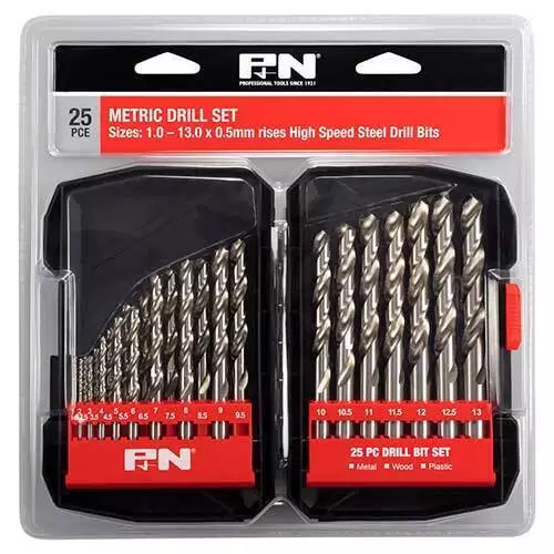 P&N 166044642 25 pc Metric Jobber Drill Set - HSS 1mm - 13mm x 0.5mm