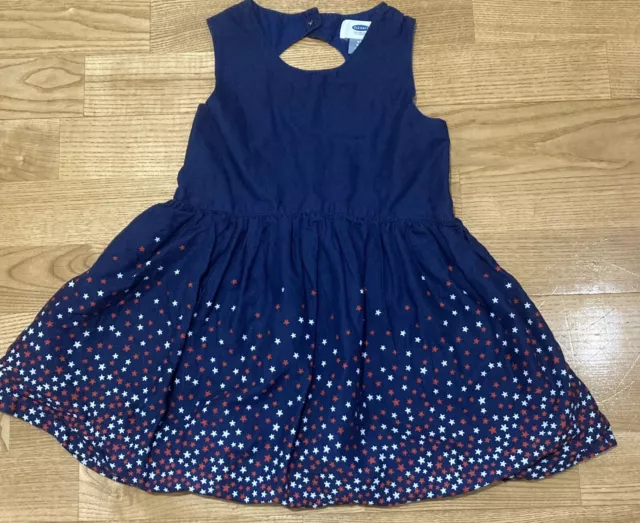 Girl's Old Navy Navy Dress w/White & Red Stars Size 4T EUC