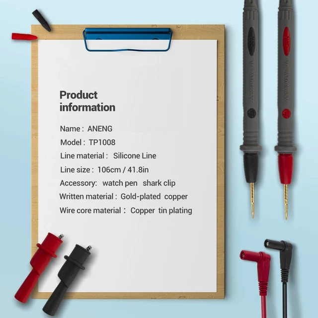 Cable multim??tre Fil de caoutchouc Plaqu?? or Fils dessai Pratique Durable 2