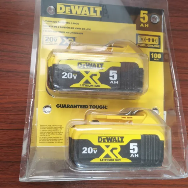 2Pack Dewalt DCB205 20V MAX XR 5.0 Ah Compact Power Tool Battery Brand New F3
